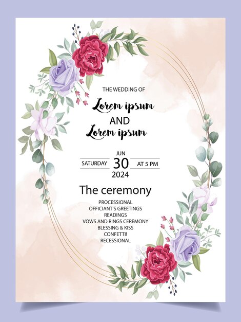 Wedding invitation card design vector file