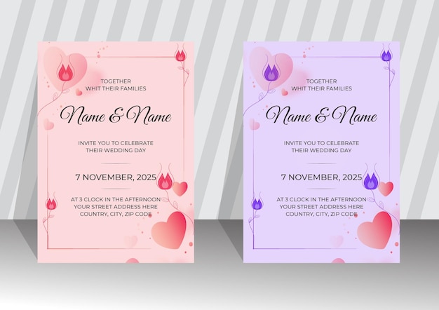 Vector wedding invitation card design