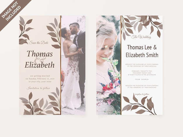 Wedding Invitation Card Floral Design Template