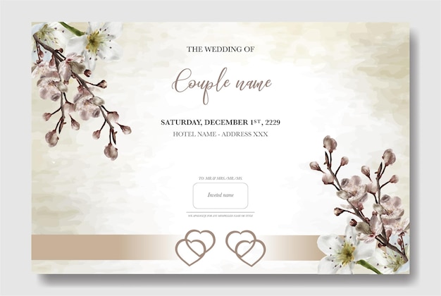 wedding invitation card floral design