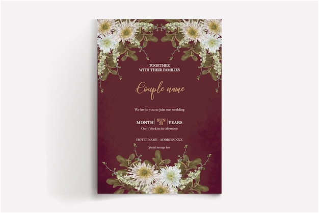 wedding invitation card floral design