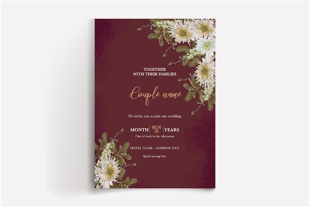 wedding invitation card floral design