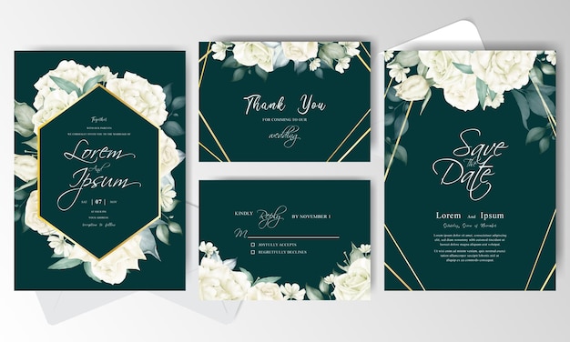 Wedding Invitation card set template