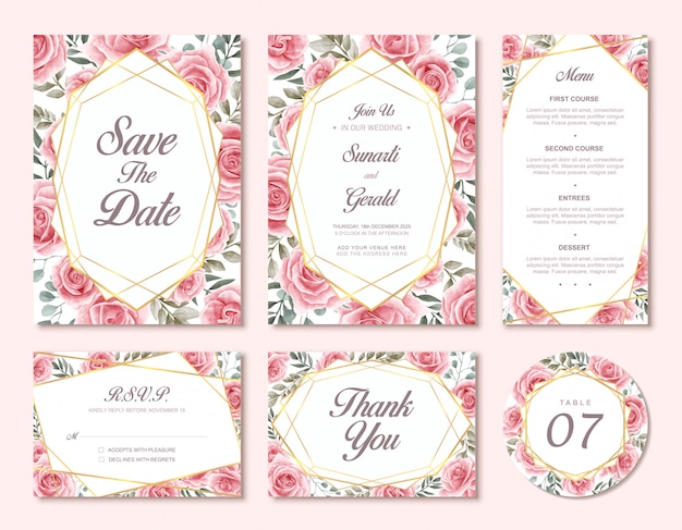 Wedding invitation card set