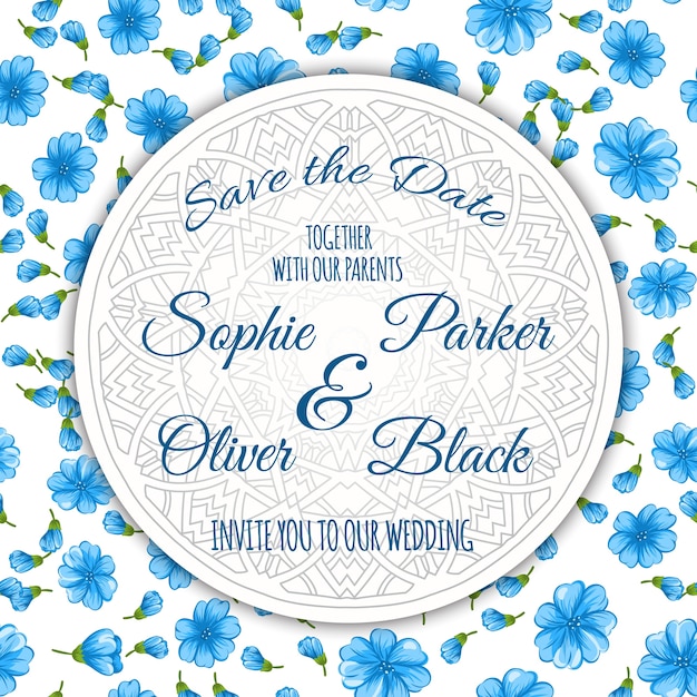 Wedding invitation card suite with flower templates.vector illustration