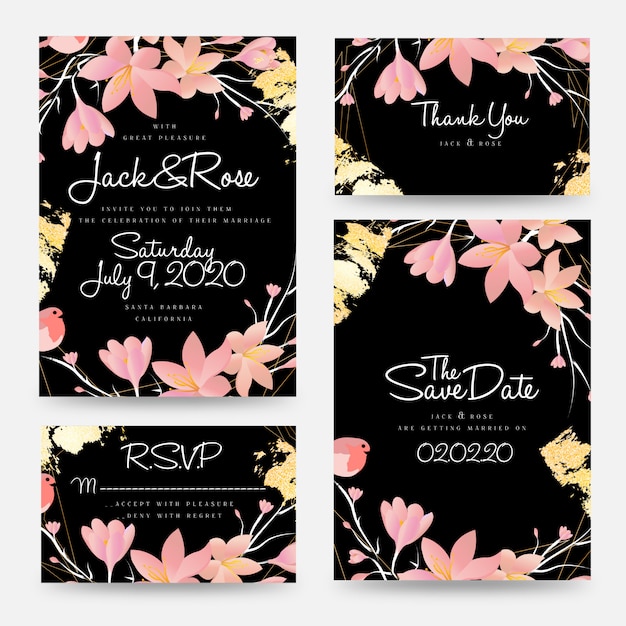 Wedding invitation card template collection