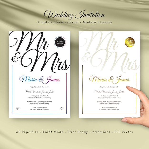 Wedding invitation card template