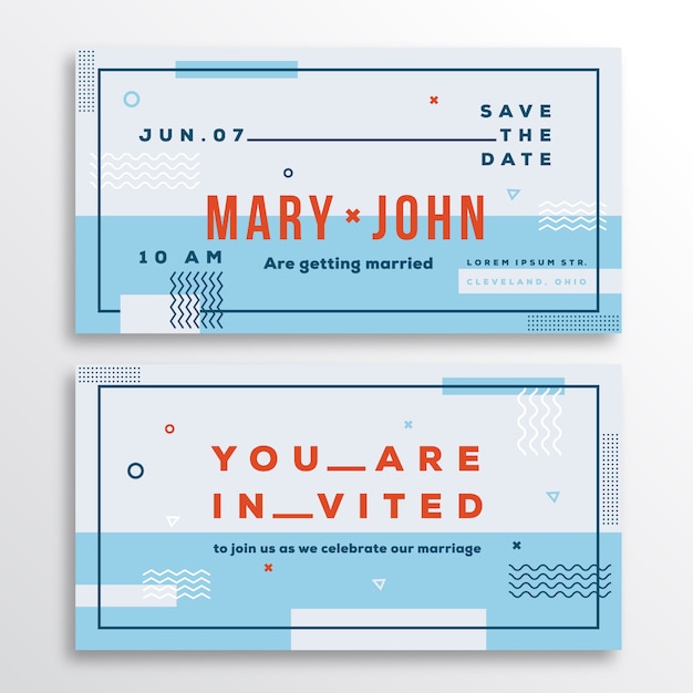 Wedding invitation card template.