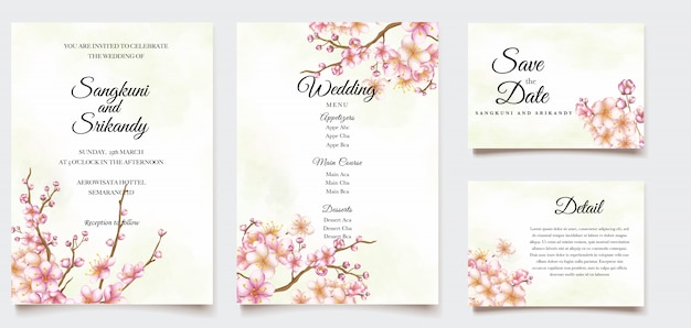 Wedding invitation card template