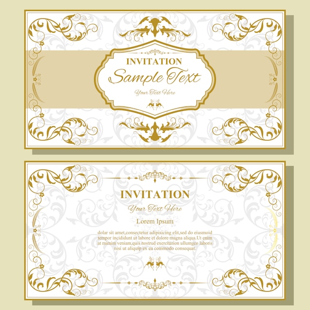 Wedding invitation card template.