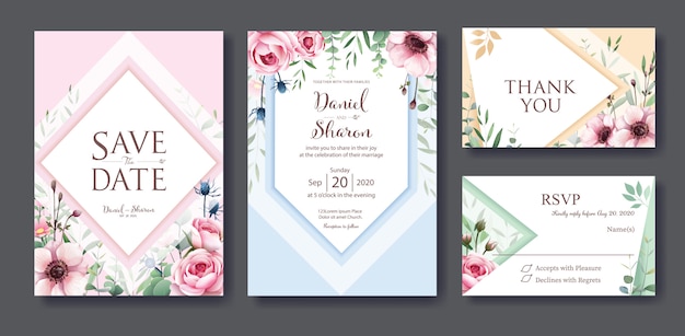 Wedding invitation card template