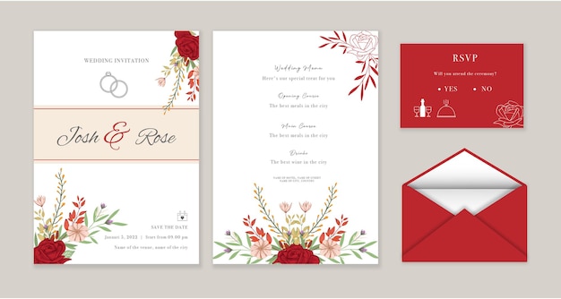 Wedding invitation card template