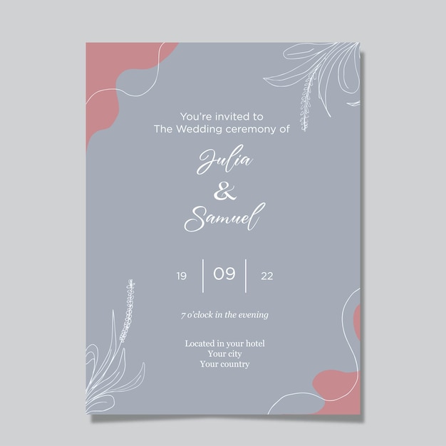 Wedding invitation card template