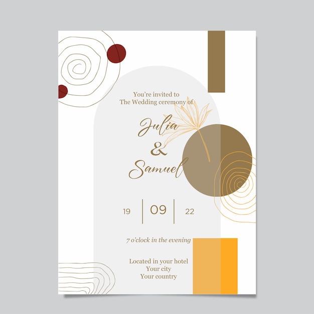 Vector wedding invitation card template