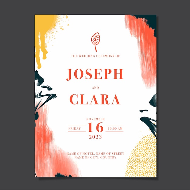 Vector wedding invitation card template