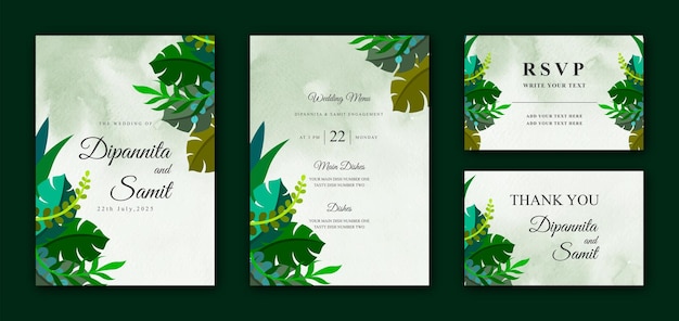 Wedding invitation card template