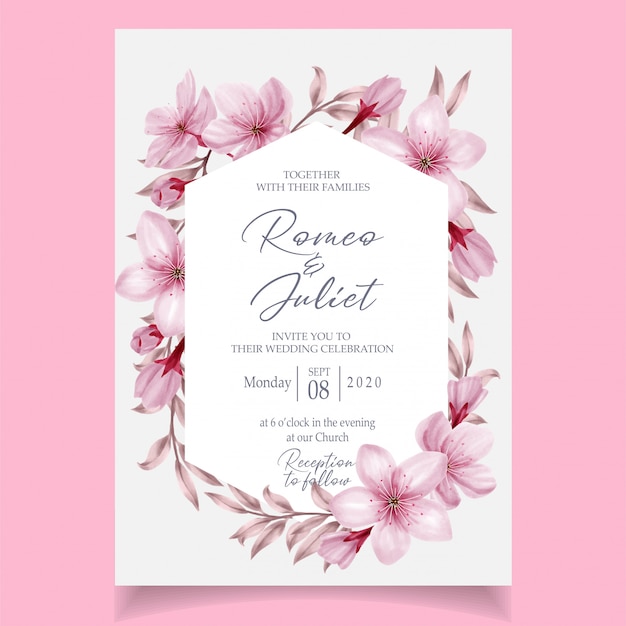 Vector wedding invitation card template