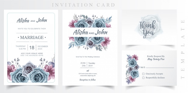 Wedding invitation card template