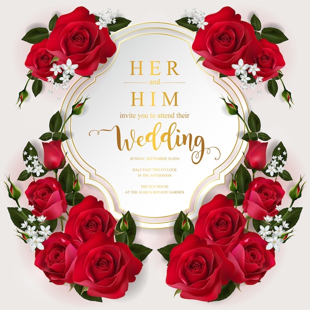 Wedding invitation card templates.