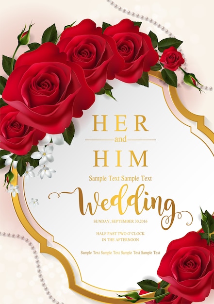 Wedding invitation card templates.