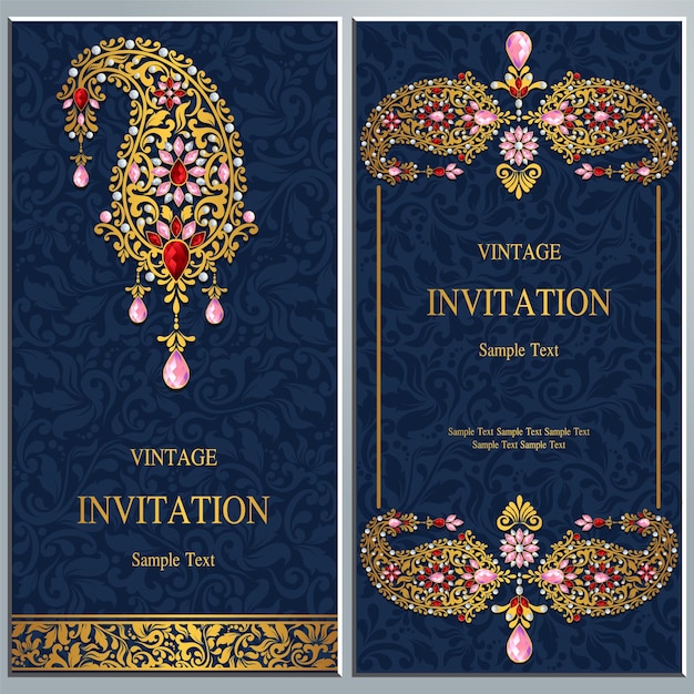 Wedding invitation or card with abstract background islam arabic indian dubai