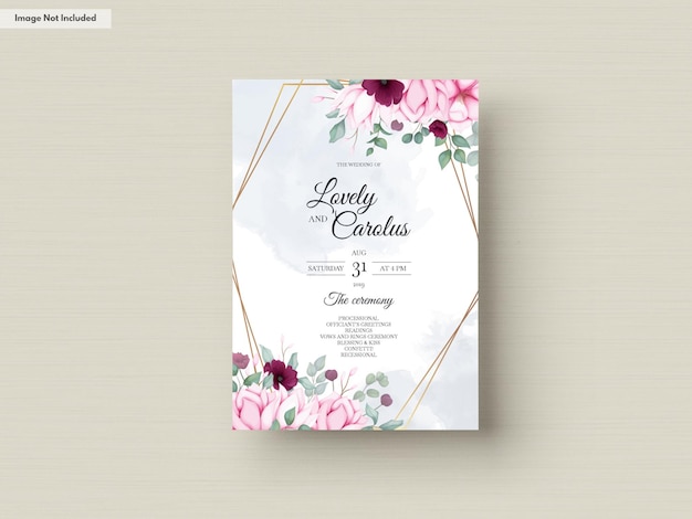 Wedding invitation card with beautiful floral