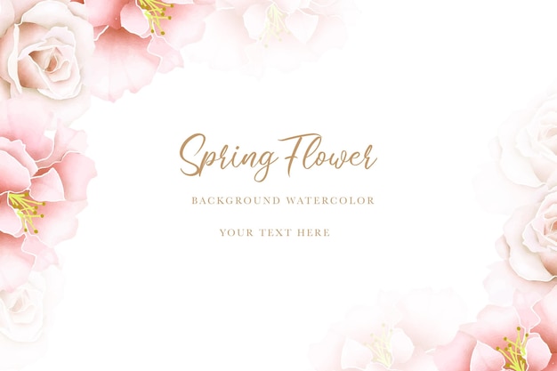 Vector wedding invitation card with floral flowers watercolor
