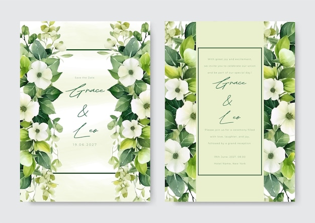 Vector wedding invitation card with photo