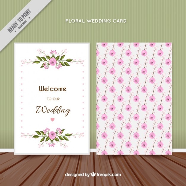 Vector wedding invitation card with roses