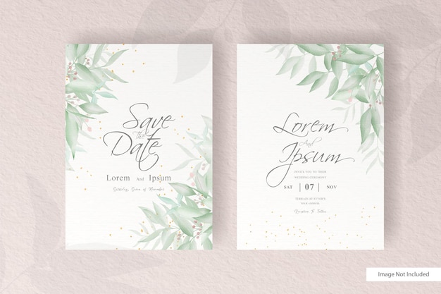 wedding invitation card with Watercolor arrangement floral