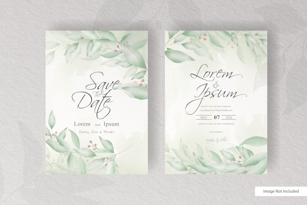 wedding invitation card with Watercolor arrangement floral