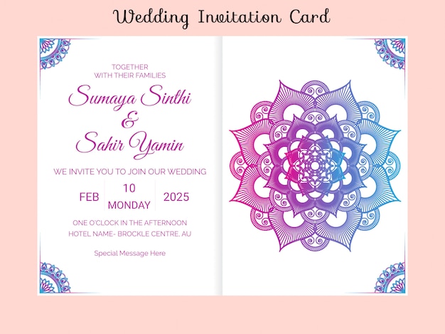 Vector wedding invitation card