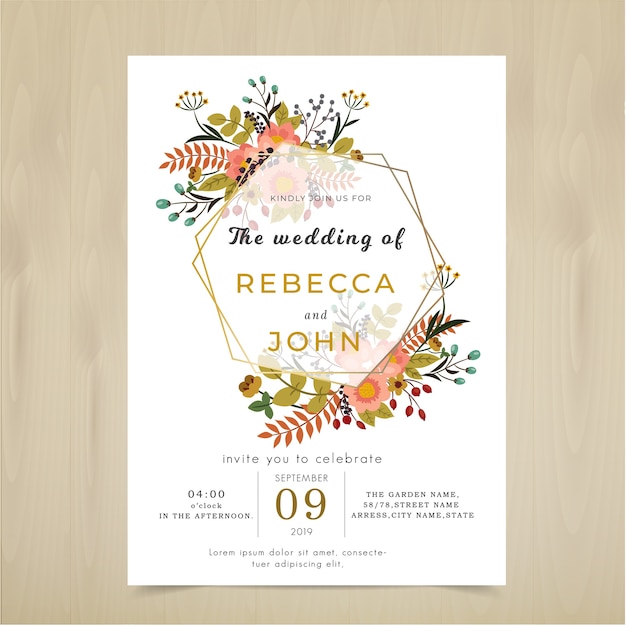 Vector wedding invitation card