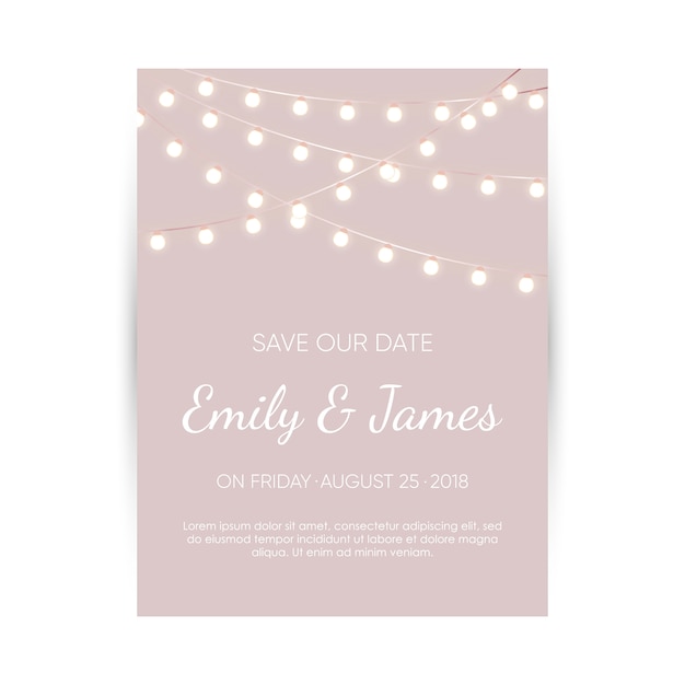 Vector wedding invitation card.