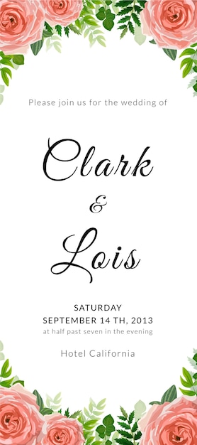 Vector wedding invitation card