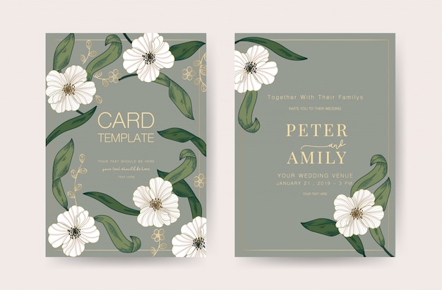 Vector wedding invitation cards design template