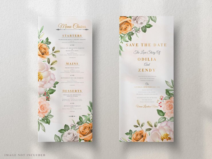 Vector wedding invitation cards elegant floral