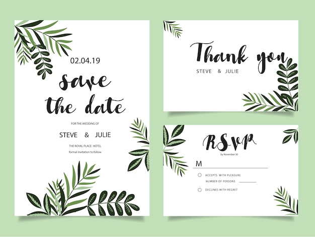 Wedding invitation cards,Thank you card, Wedding Stationery 