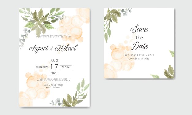 wedding invitation cards with beautiful floral