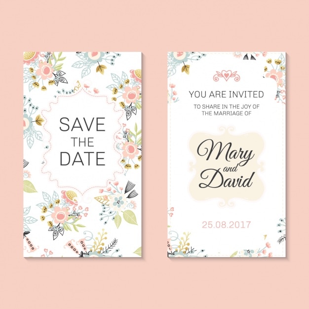 Vector wedding invitation cards