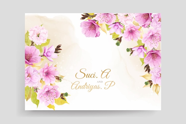 wedding invitation cherry blossom card