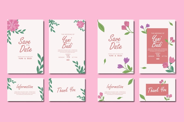 Wedding invitation collection template