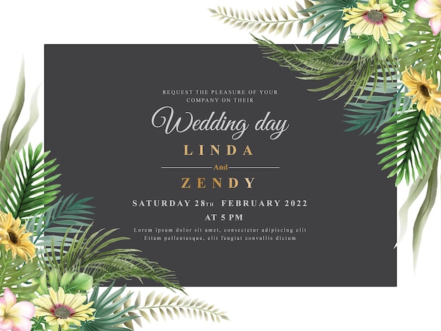 Wedding invitation elegant floral design