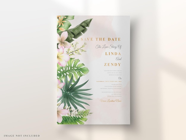 Vector wedding invitation elegant floral design