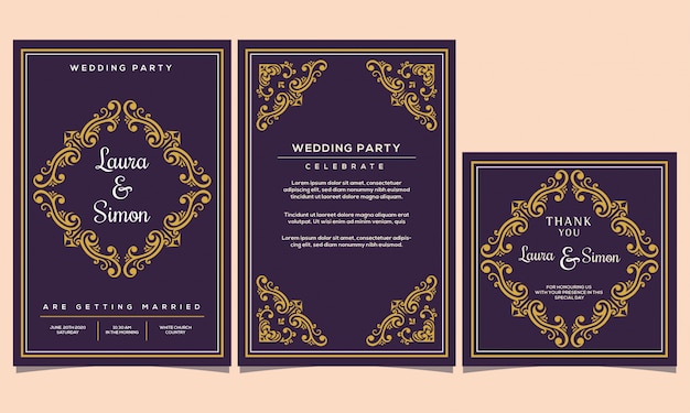 Wedding Invitation elegant Vintage  template