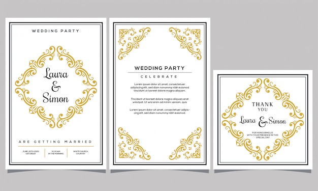 Vector wedding invitation elegant vintage  template