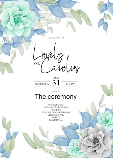 Wedding invitation floral card design