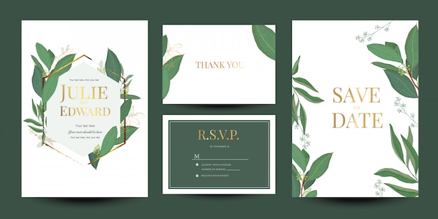 Wedding invitation floral design collection