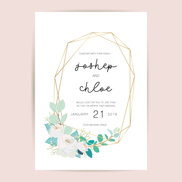 Wedding invitation, floral invite card design