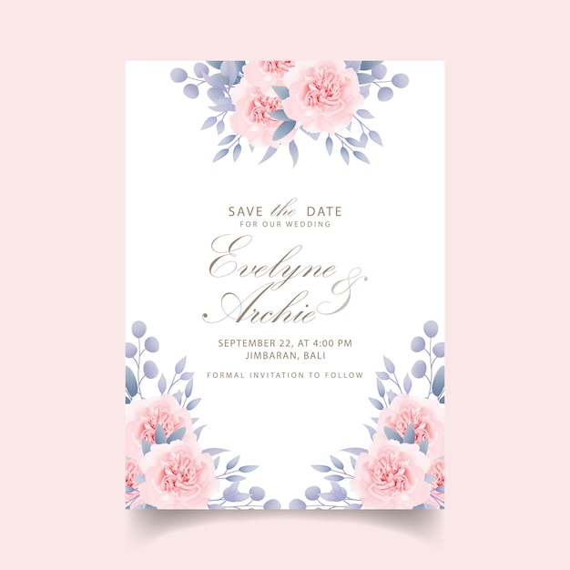 Wedding invitation floral roses